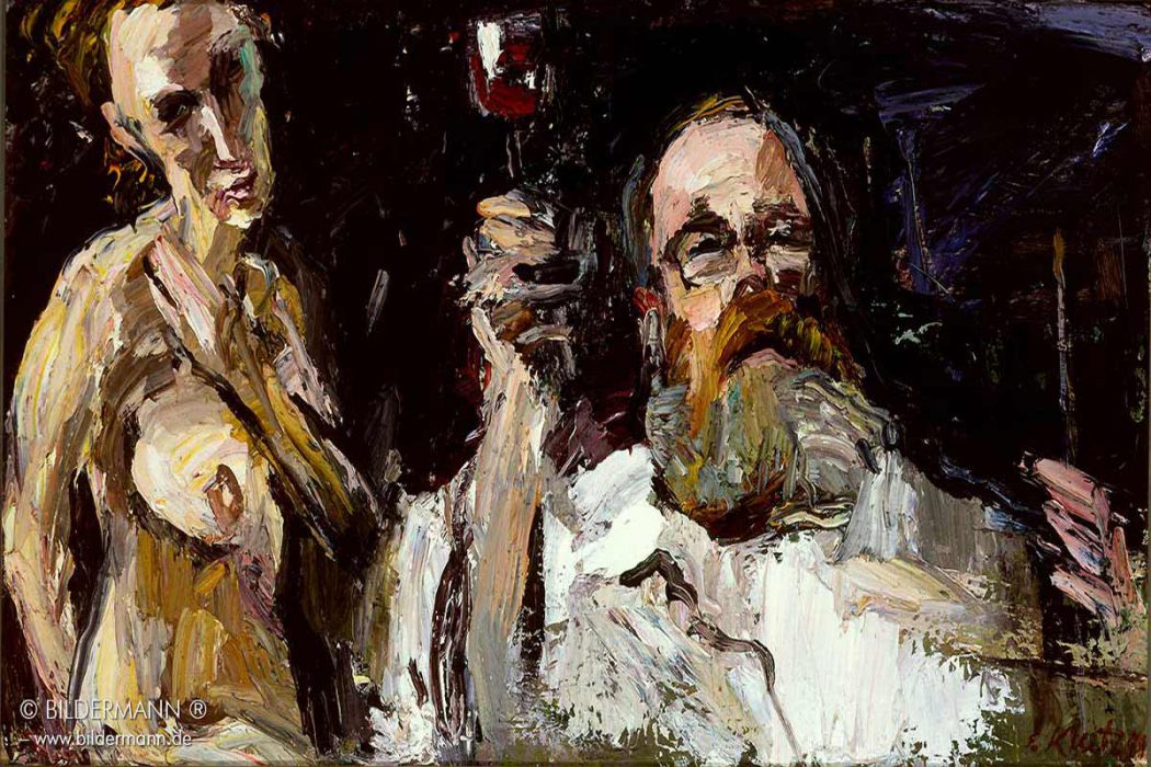 Repro Ölgemälde „Prosit” (1991) von Siegfried Klotz