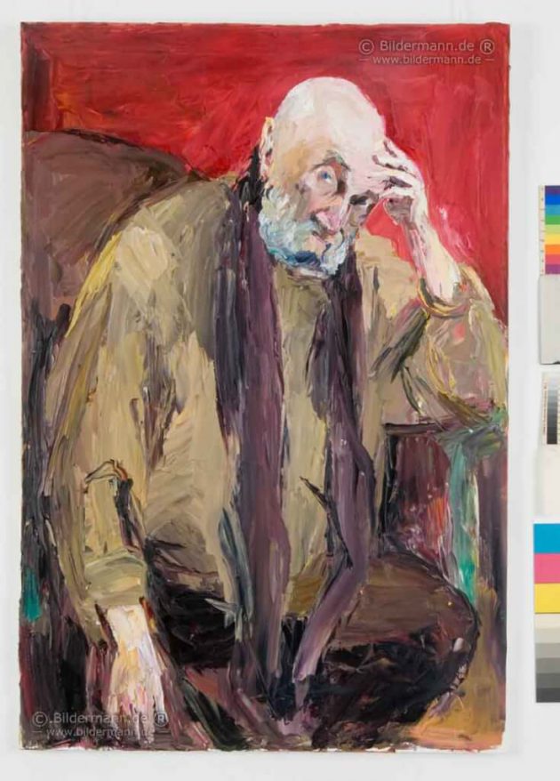 Repro Ölgemälde Bildnis Rolf Hoppe (2003) von Siegfried Klotz