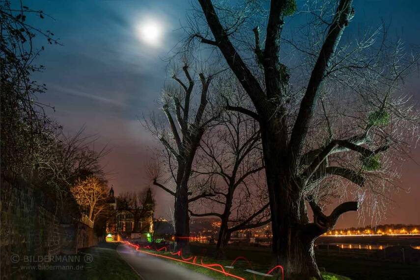 Vollmond am ehemaligen Wasserwerk 'Saloppe' Dresden